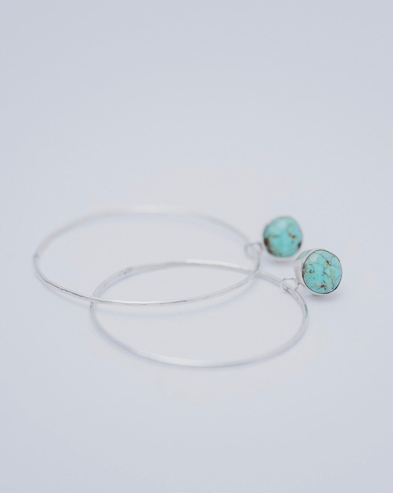 Turquoise Drop Hoops