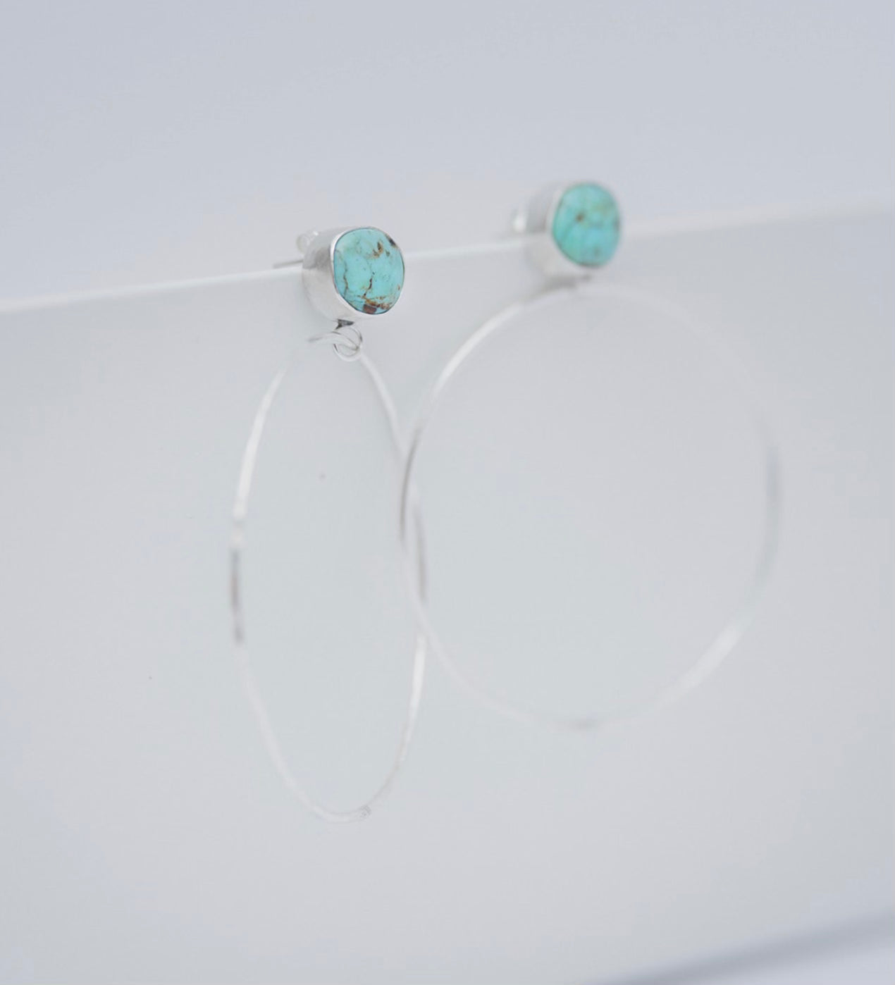 Turquoise Drop Hoops