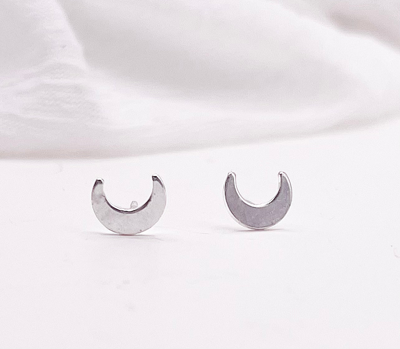 Crescent Moon Studs