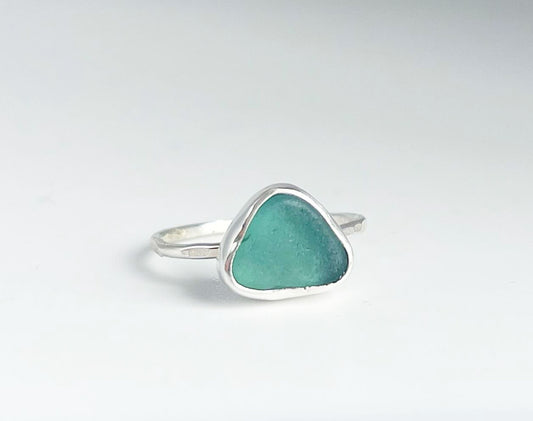 Blue Sea Glass Ring