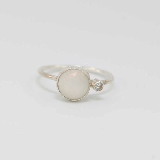 Full Moon + Birthstone Ring