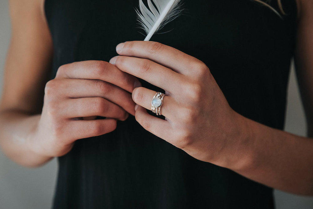 Moonstone and Topaz Ring