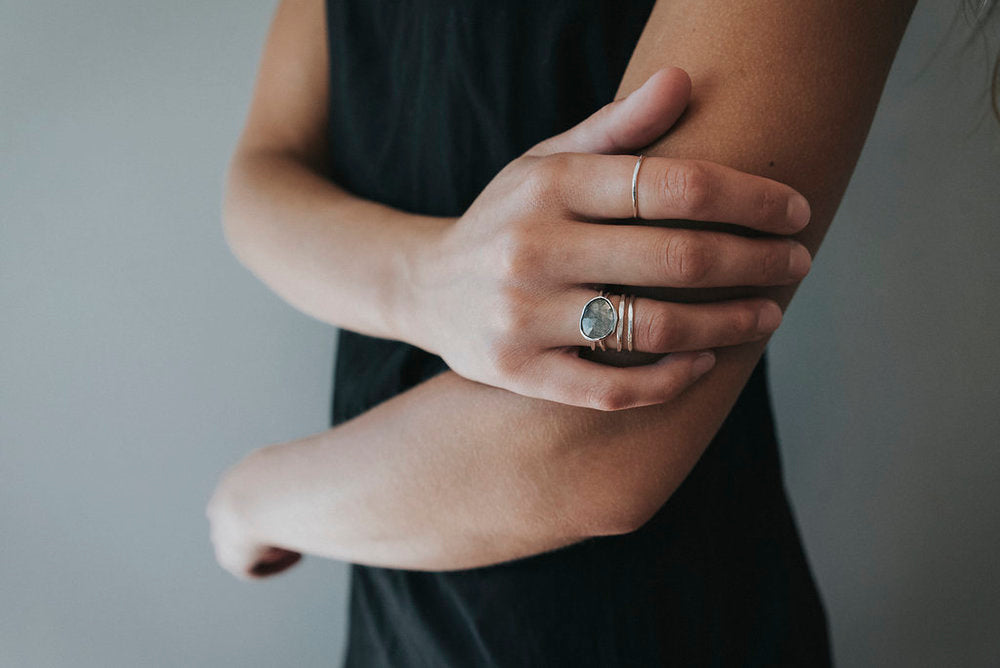 Faceted Labradorite Stacking Set