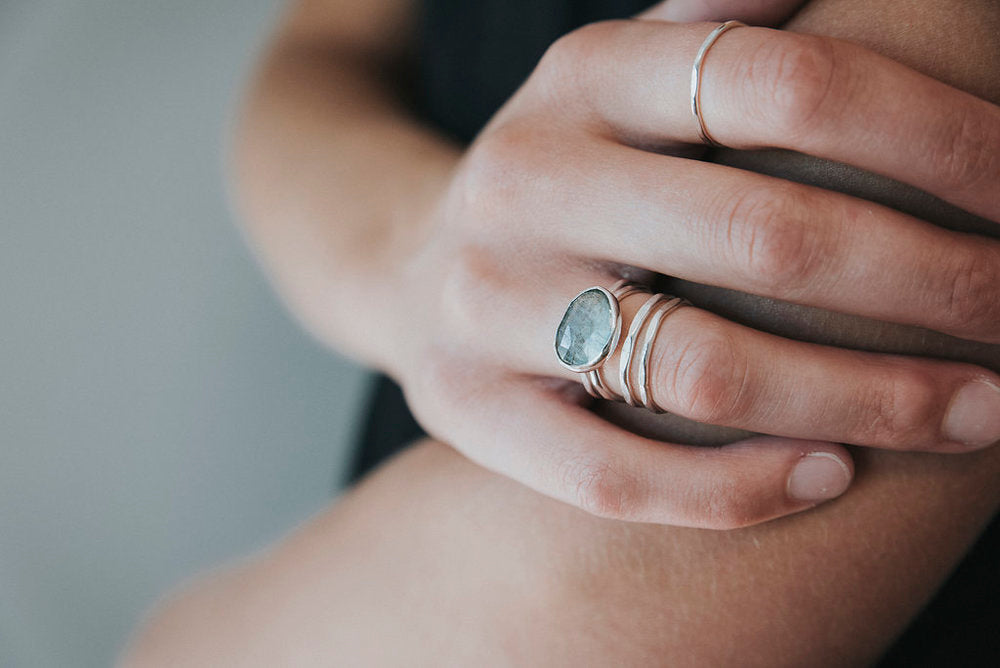 Faceted Labradorite Stacking Set