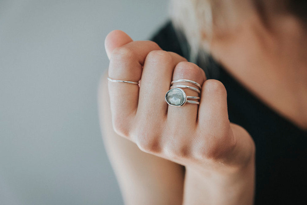Faceted Labradorite Ring