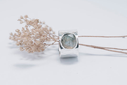 Labradorite Wide Band Ring