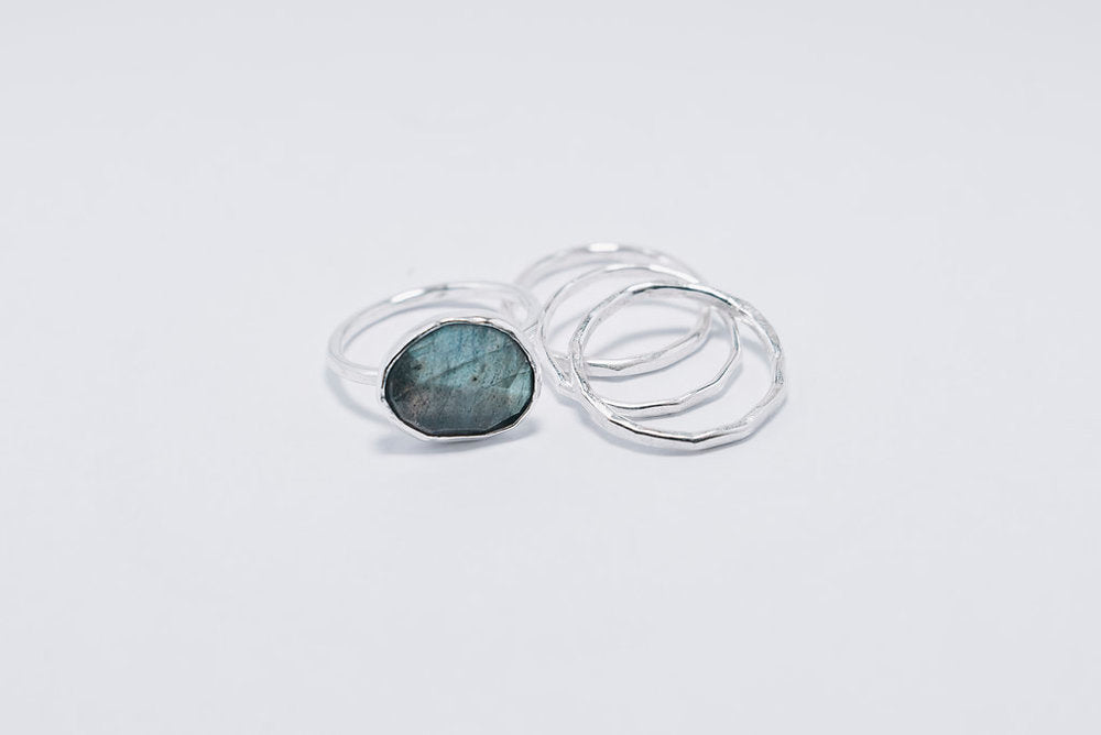 Faceted Labradorite Stacking Set