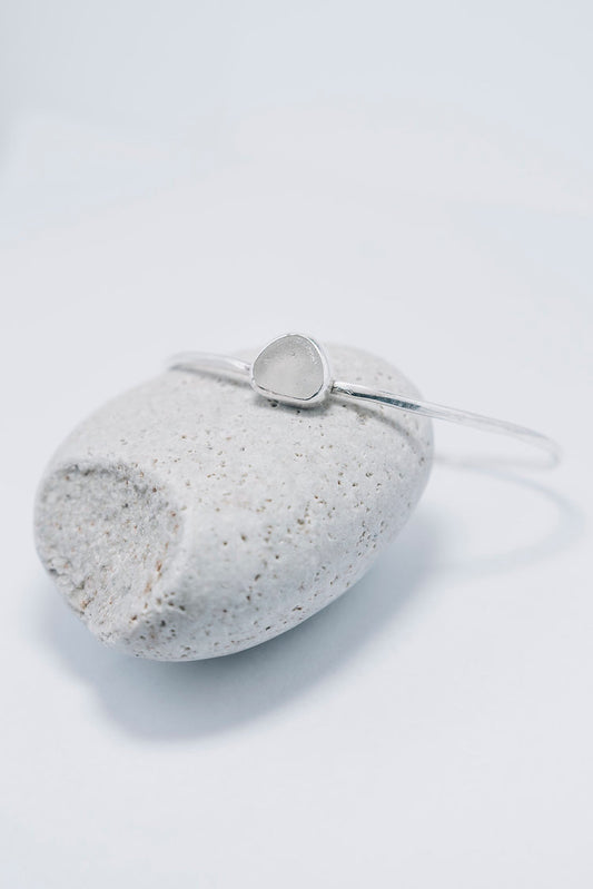 White Sea Glass Bangle