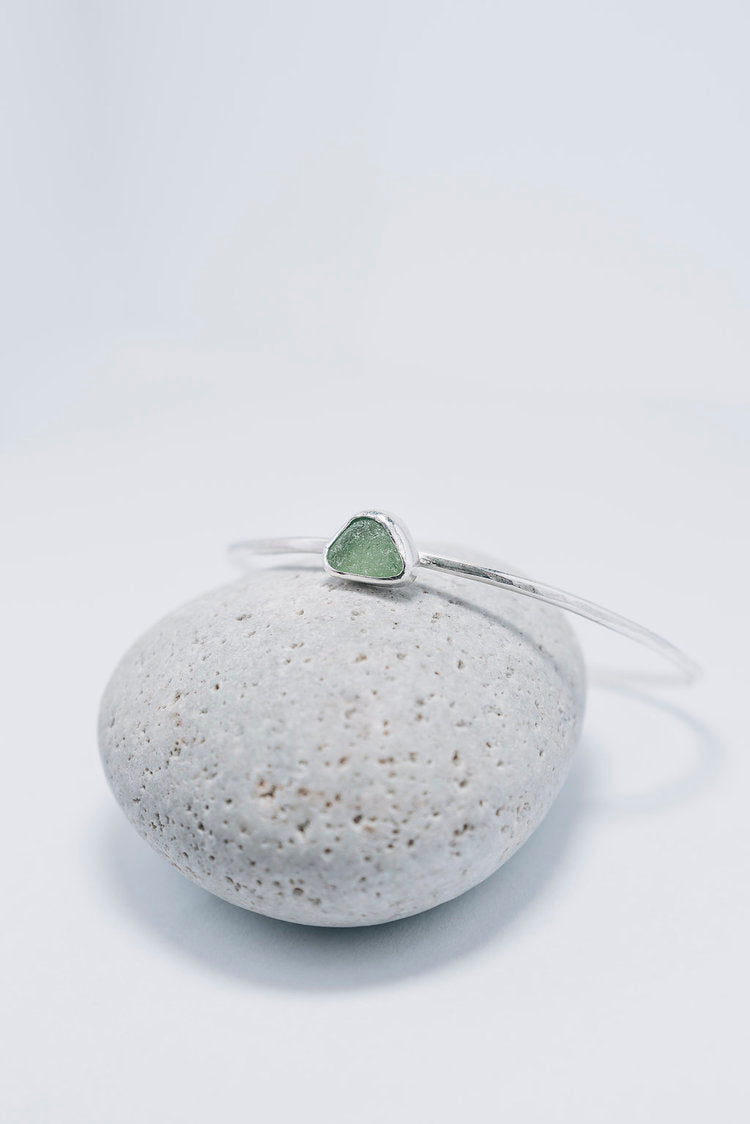 Green Sea Glass Bangle