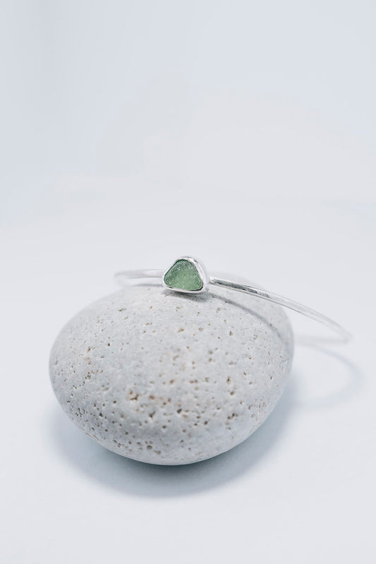Green Sea Glass Bangle
