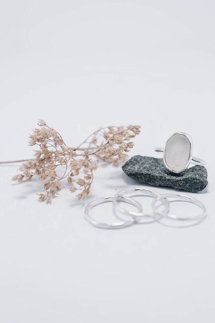 White Sea Glass Stacking Set