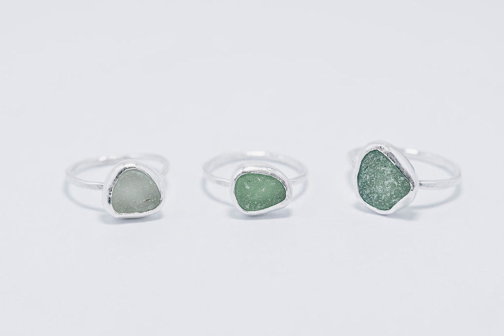 Green Sea Glass Ring