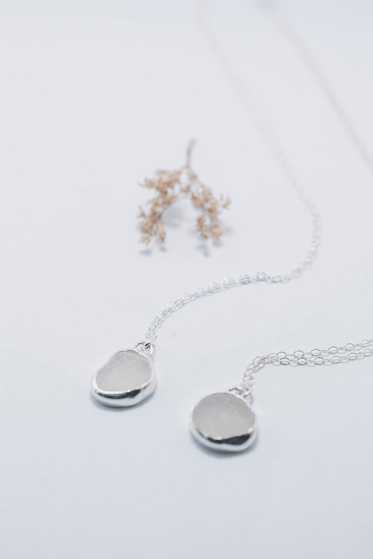 White Sea Glass Necklace