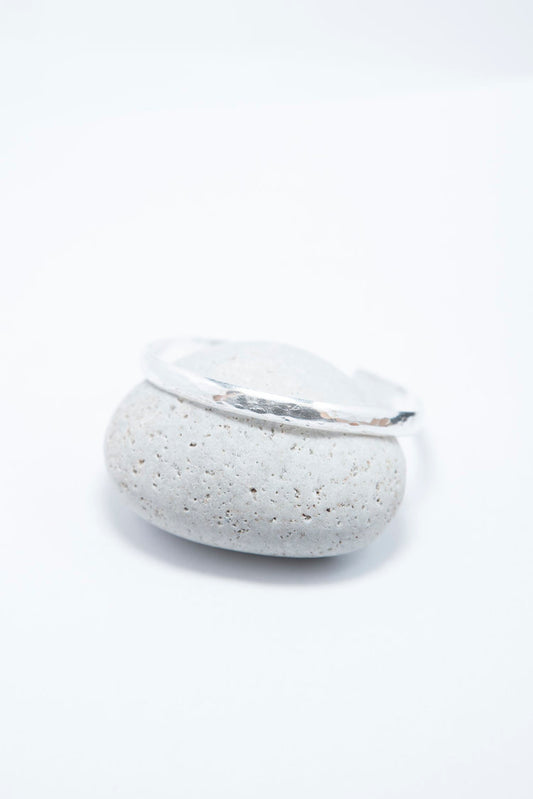 Wide Hammered Bangle