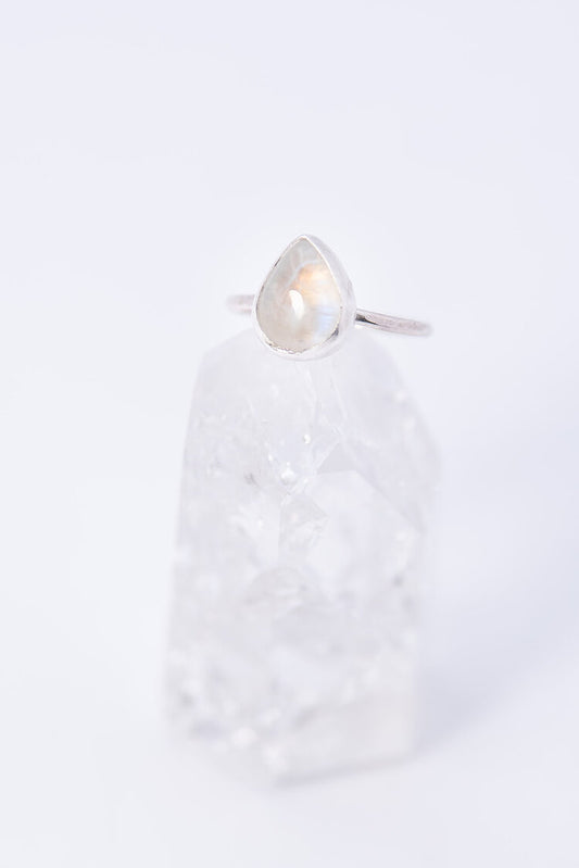 Pear Moonstone Ring
