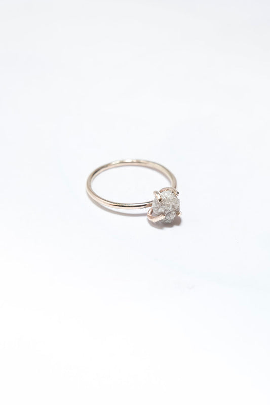 Raw Diamond in 14K Gold