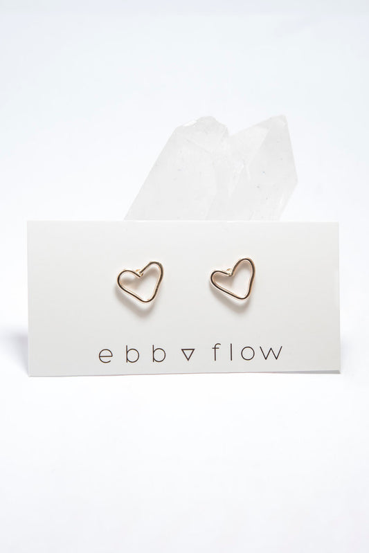 Heart Studs in Gold Filled