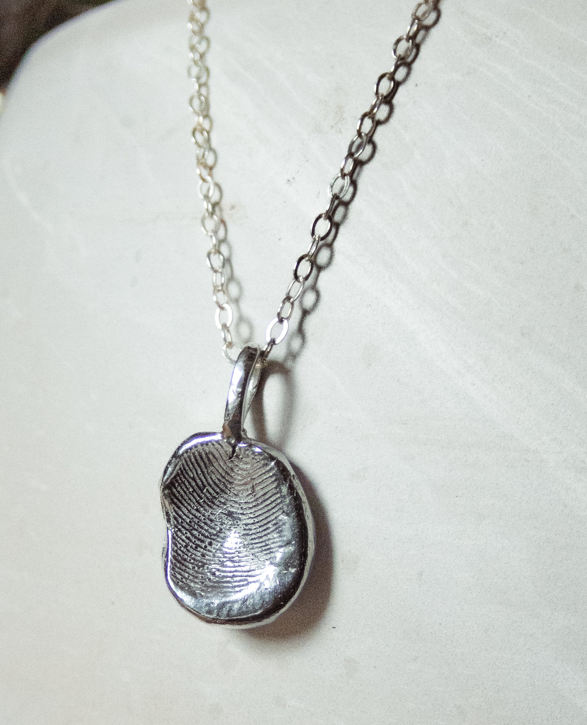 Sterling Silver Fingerprint Necklace