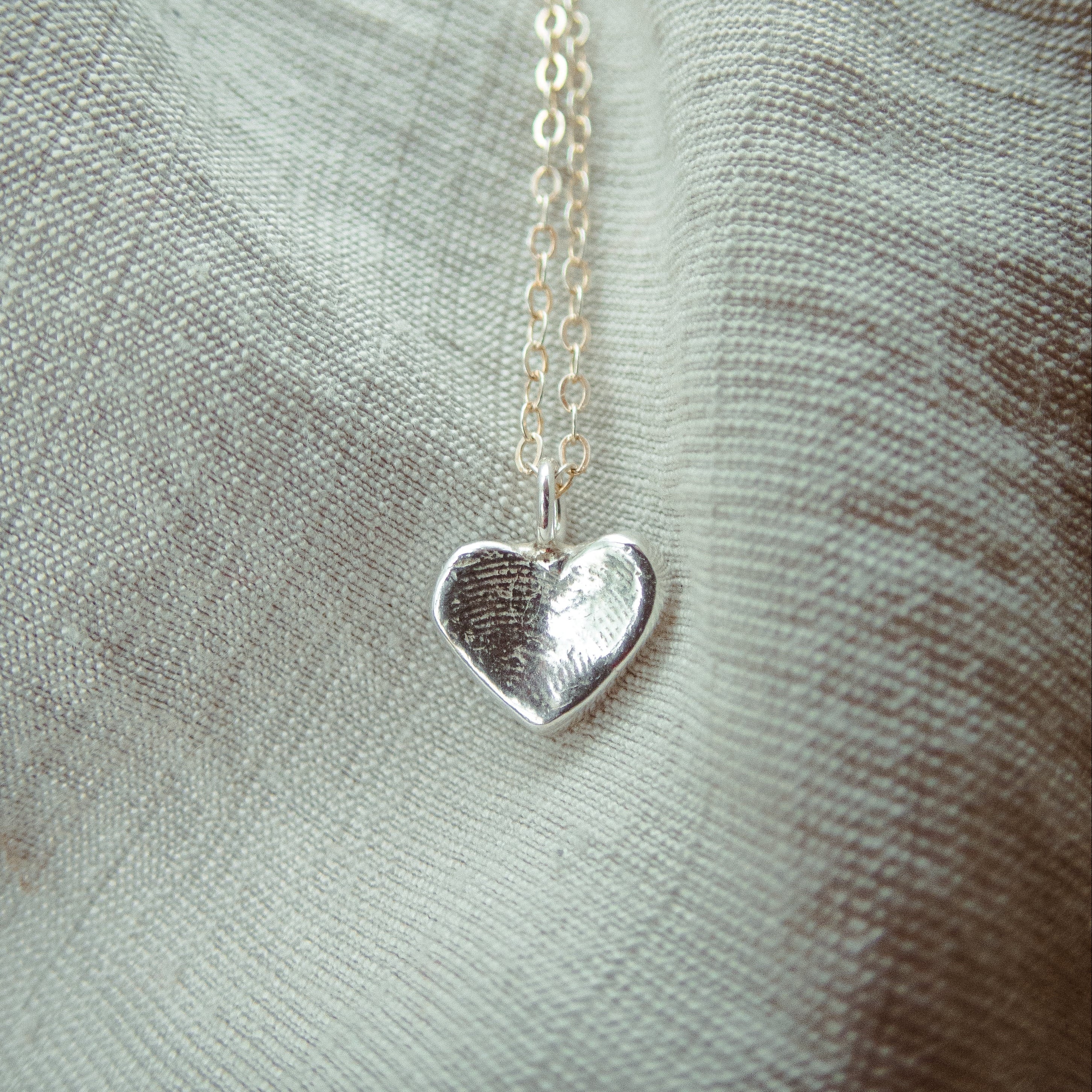 Sterling Silver Heartline Necklace