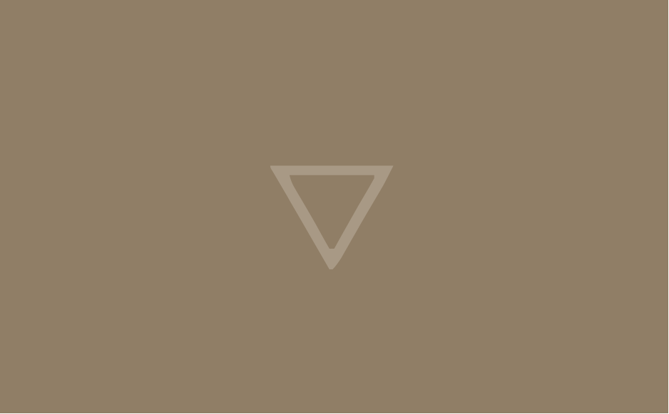 Simple geometric triangle logo on a beige background