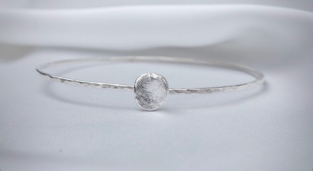 Sterling Silver Fingerprint Bangle