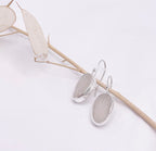 White Sea Glass Earrings