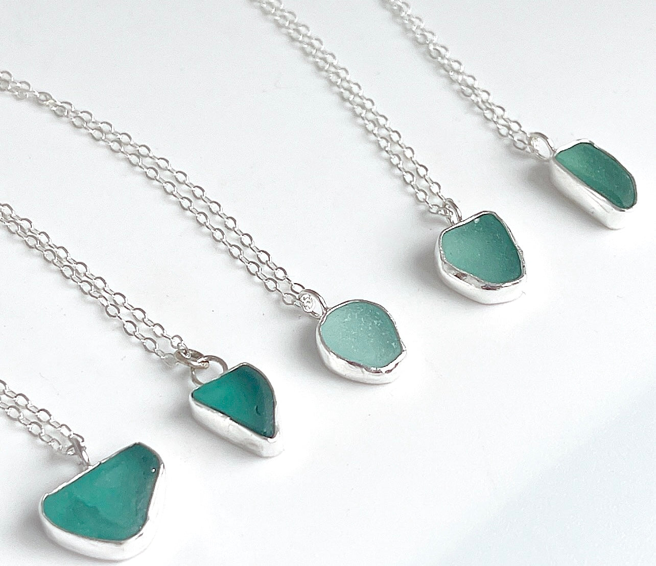Blue Sea Glass Necklace