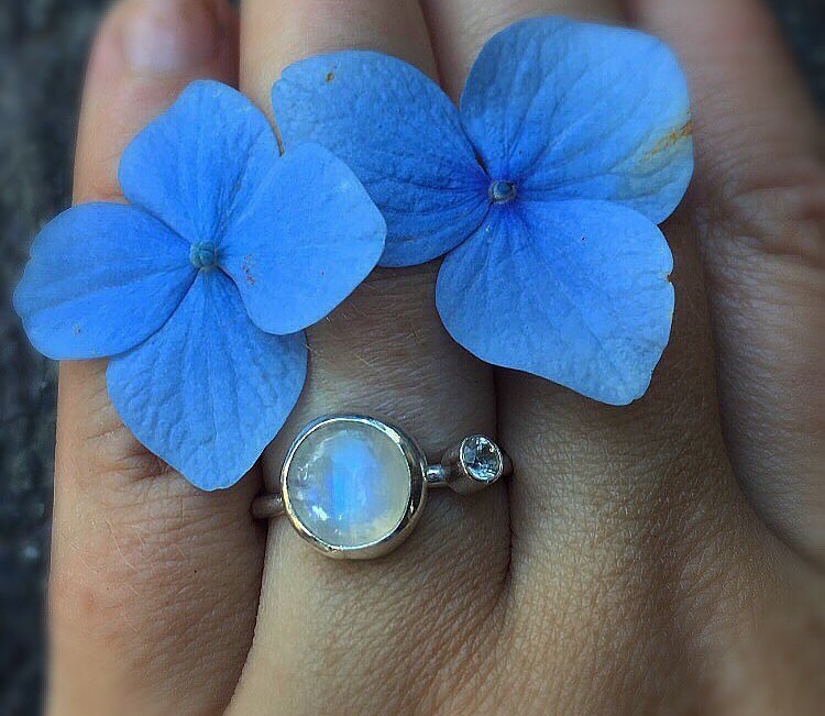 Moonstone and Topaz Ring