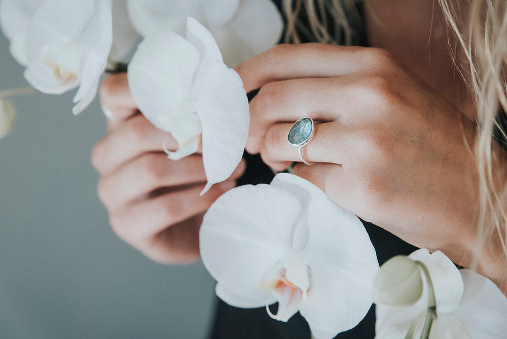 Faceted Labradorite Ring