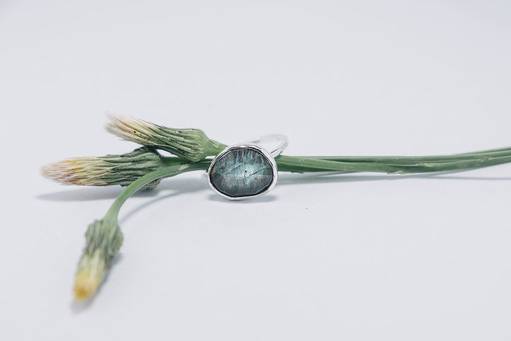 Faceted Labradorite Ring