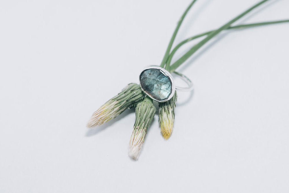Faceted Labradorite Ring