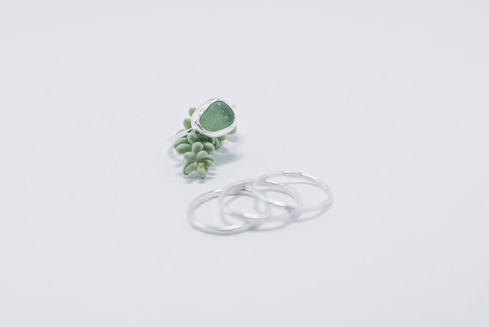 Green Sea Glass Stacking Set