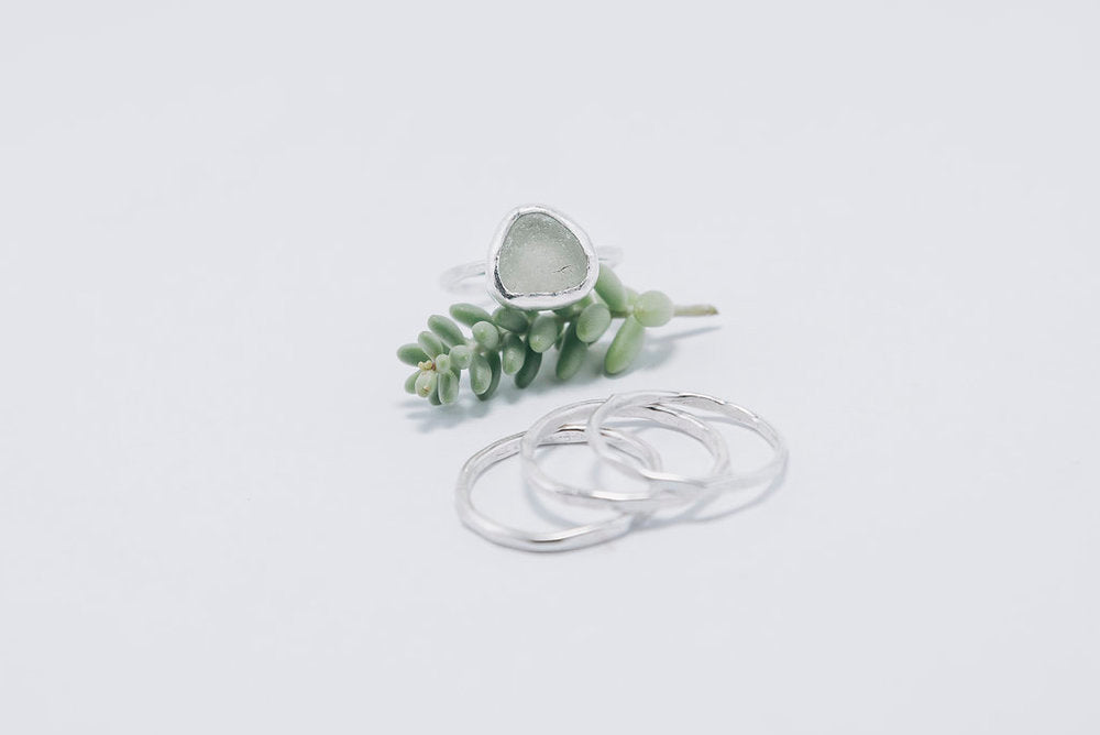 White Sea Glass Stacking Set