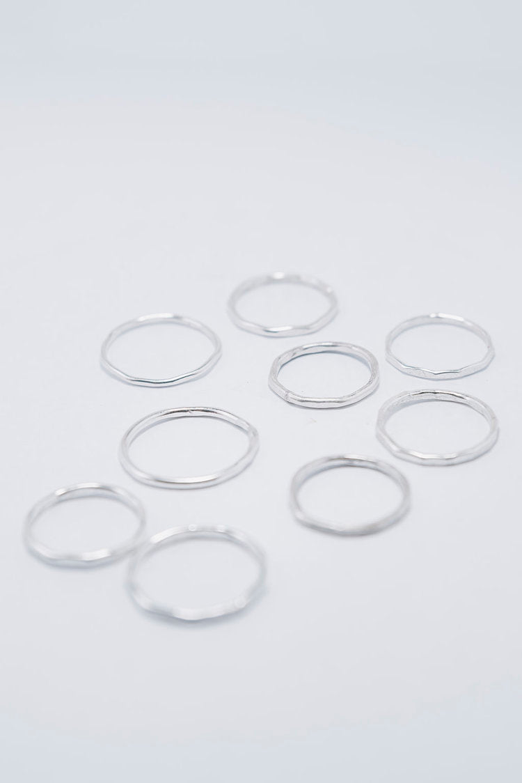 Hammered Stacking Ring Trio