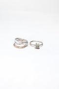 Raw Diamond Mixed Metal Ring Set